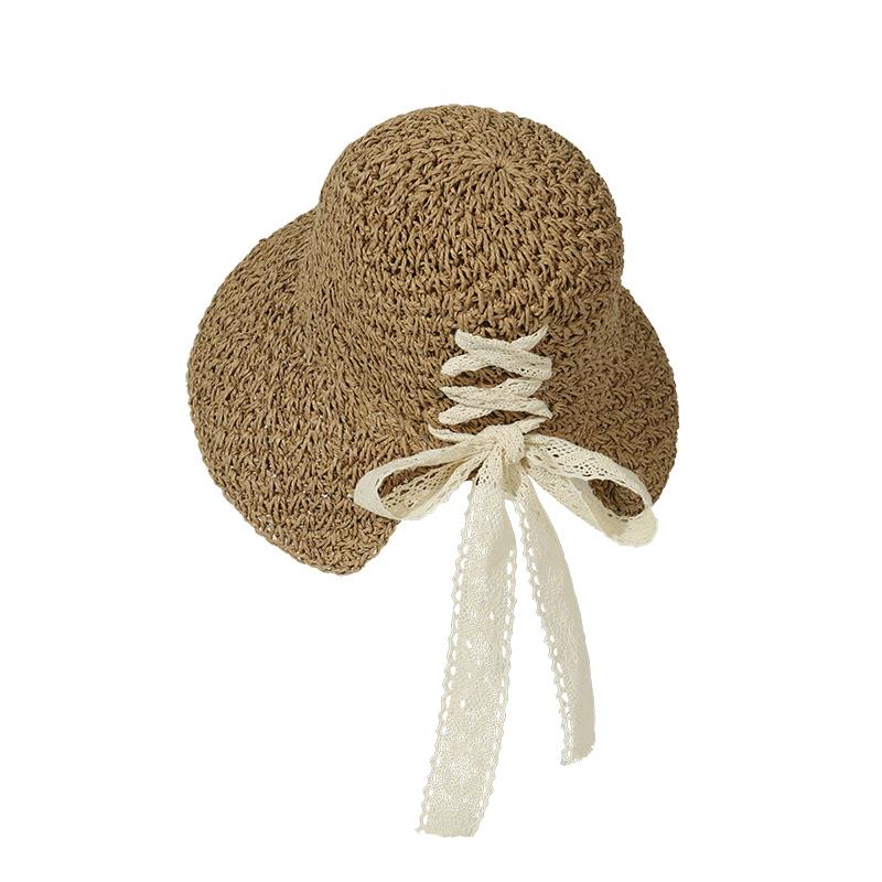 女性の麦わら帽子 2025 新スタイル夏 UV 保護サンシェードホリデーサンハットファッショナブルな人気のポケットチーフスカーフ