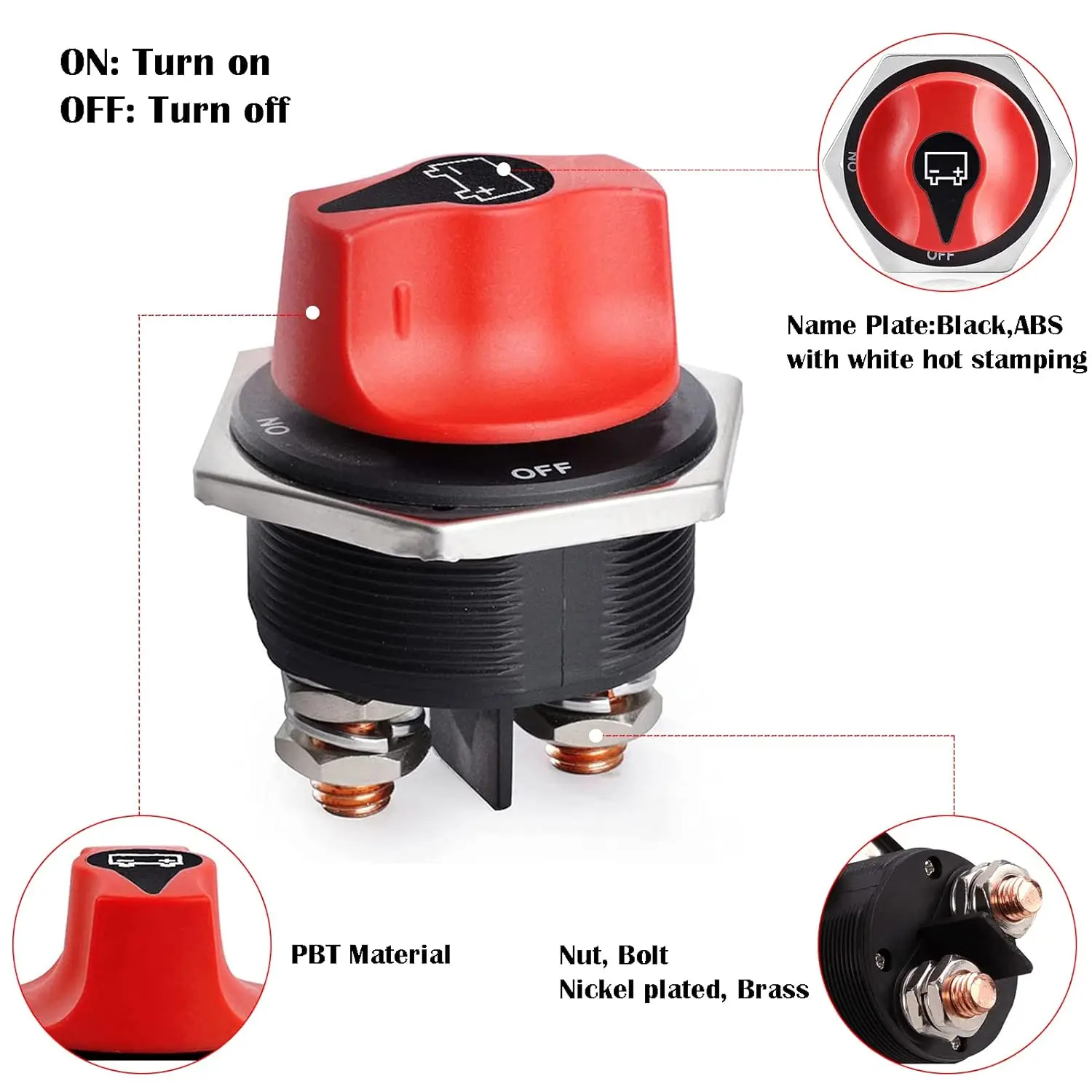 DC 32V 50A 100A 200A 300A изолятор аккумулятора, отключатель аккумулятора, главный выключатель питания для автофургона, мотоцикла, грузовика, лодки