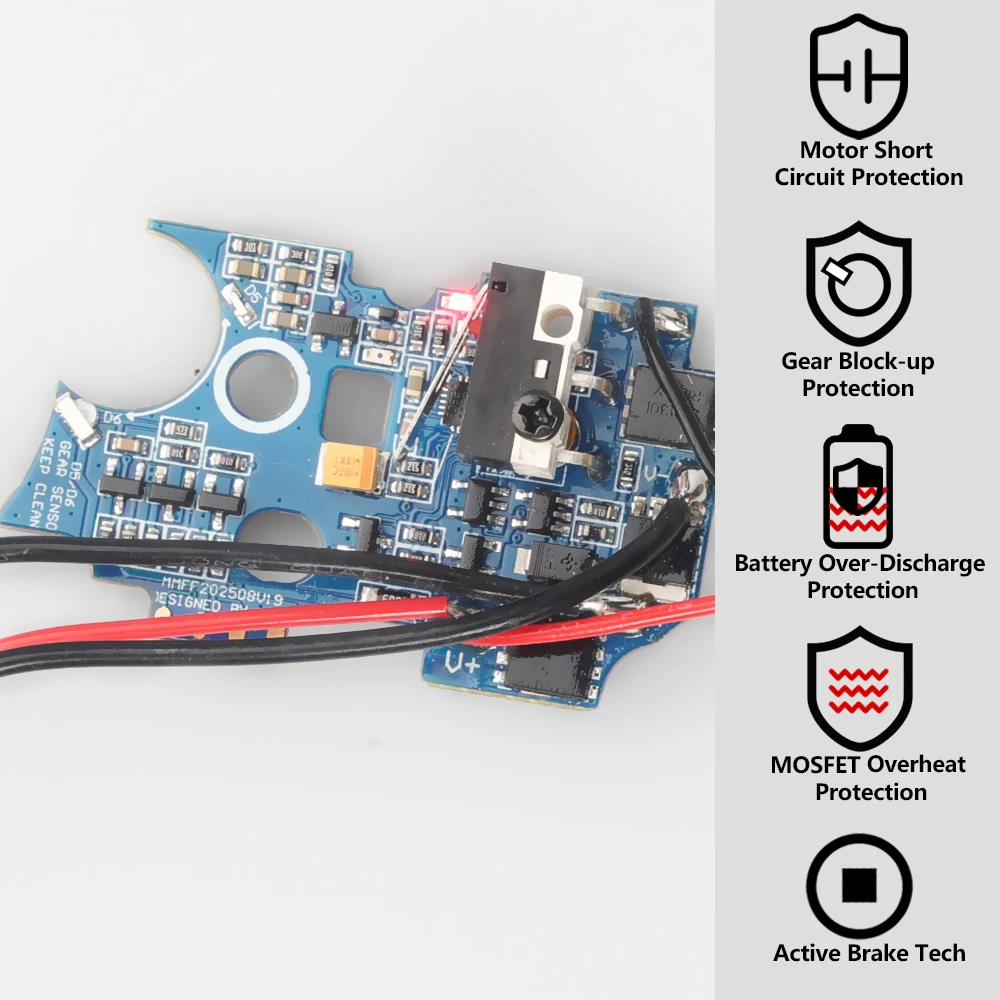 T238 V1.9 Basic V2 Двоичная защита от перегрева Активное торможение для коробки передач AIRSOFT Gel Ball V2