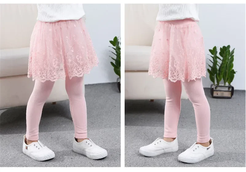 Neue Baby Mädchen Leggings Spitze Prinzessin Rock-hosen Frühling Herbst Kinder Dünne Rock Hosen für 2-7 Jahre kinder Kleidung