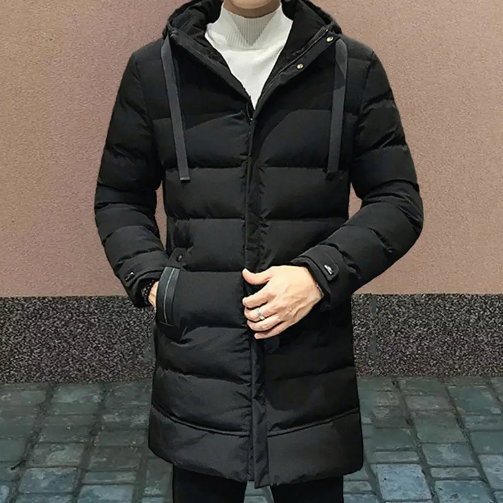 Abrigo de algodón con cuello alto Parka de invierno de calidez definitiva para hombre con capucha de cuello alto para el viento máximo para el viento