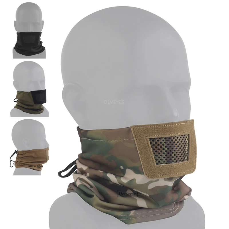 Máscara de proteção de paintball malha acolchoada respirável meia face caminhadas acampamento esportes cachecol máscara ciclismo tiro máscaras à prova de vento