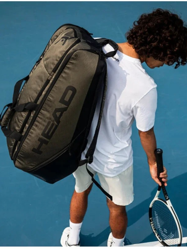 HEAD PRO X Series Bolsa de tênis 9PK Bolsa para raquete de tênis de grande capacidade para viagem com compartimento separado para sapatos