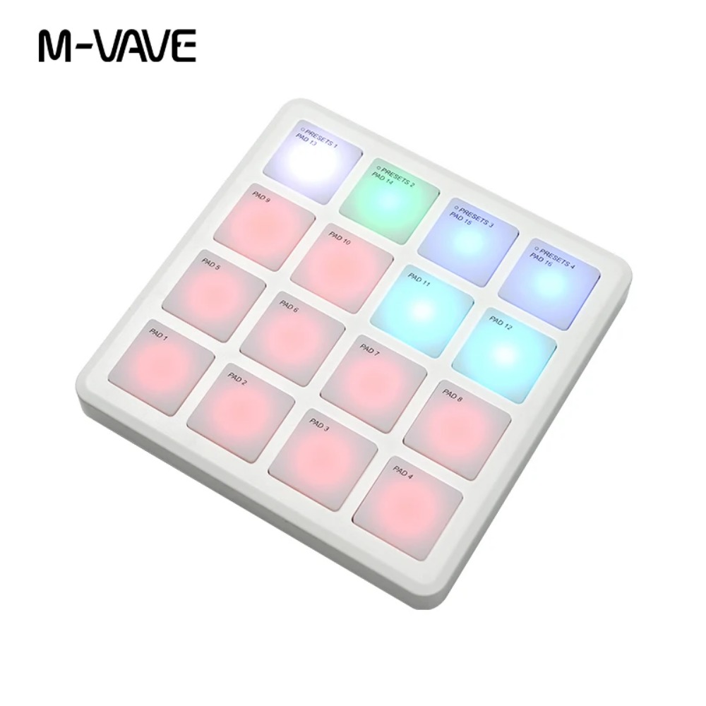 Карманный коврик M-VAVE SMC-PAD, портативный беспроводной MIDI-контроллер, 16 подушечек, подходящий перкуссионный DJ-музыкальный аранжировщик, контроллер клавиатуры
