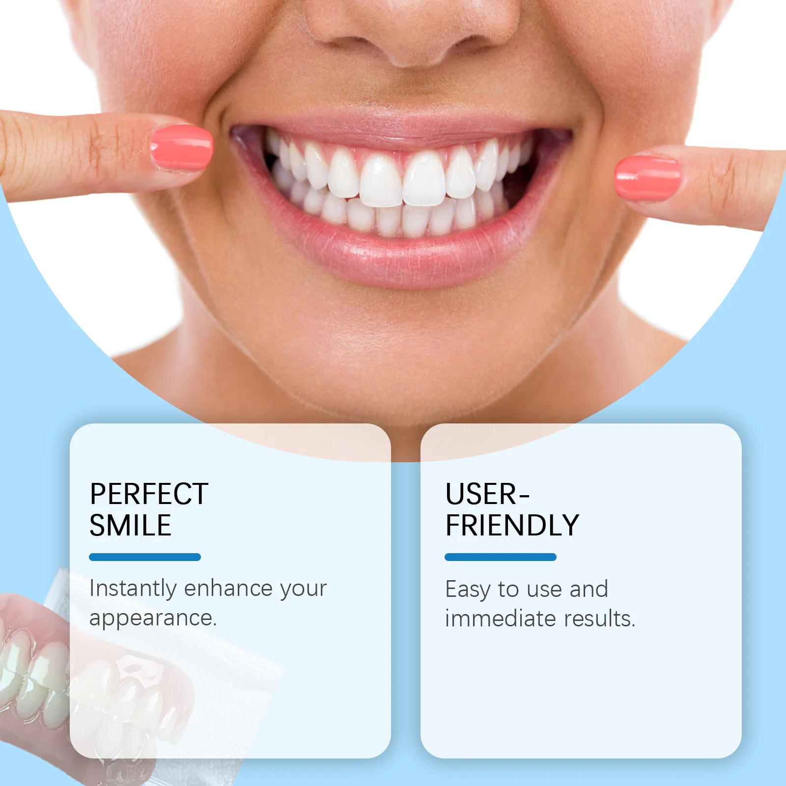 Juego completo de dentaduras postizas de silicona para prevenir la caída de las encías, reparación temporal, chapa de dientes postizos rotos, Kit de restauración de dientes sonrientes