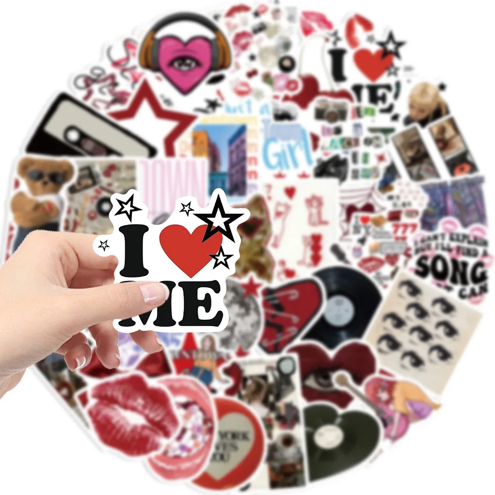 50pcs 멋진 다운타운 Y2K 여자 스티커 미적 오토바이 냉장고 전화 자동차 스케이트 보드 노트북 스티커 데칼 클래식 어린이 장난감
