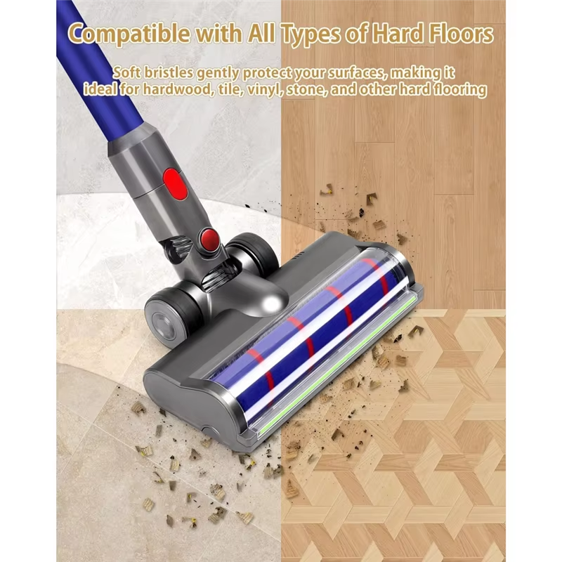 Brush Head For Dyson V7 V8 V10 V11 V15 LED Dust Detection Floor Head Replacement Vacuum Attachment For Hard Floors