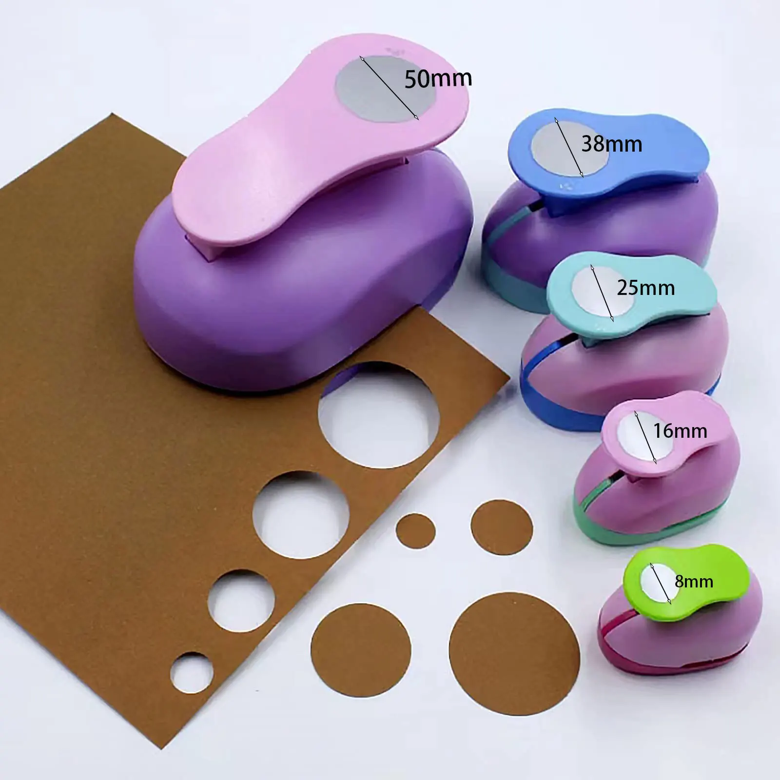 8/16/25/38/50mm Random Color Round Hole Punch DIY Embossing Hole Punch Scrapbooking Machine Paper Cutting Hole Punch