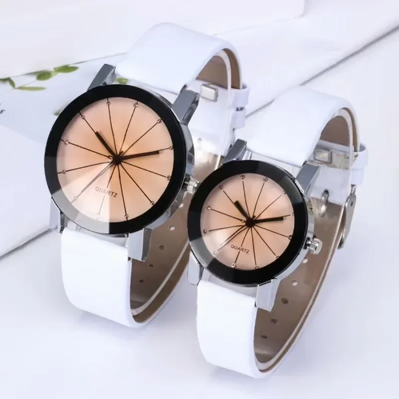 ทนทานคู่คนรักนาฬิกาควอตซ์นาฬิกาหนัง PU นาฬิกาข้อมือ Reloj นาฬิกาผู้หญิงผู้ชายแฟชั่นหรูหราของขวัญ ...