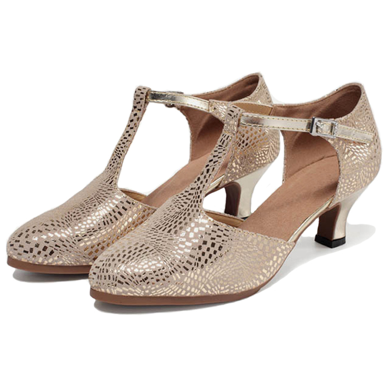 Vũ Điệu Latin Giày Nữ Salsa Tango Phòng Khiêu Vũ Đảng Nhảy Múa Giày Da Vàng Nữ Cao Gót Bít Mũi Giày Jazz Giày