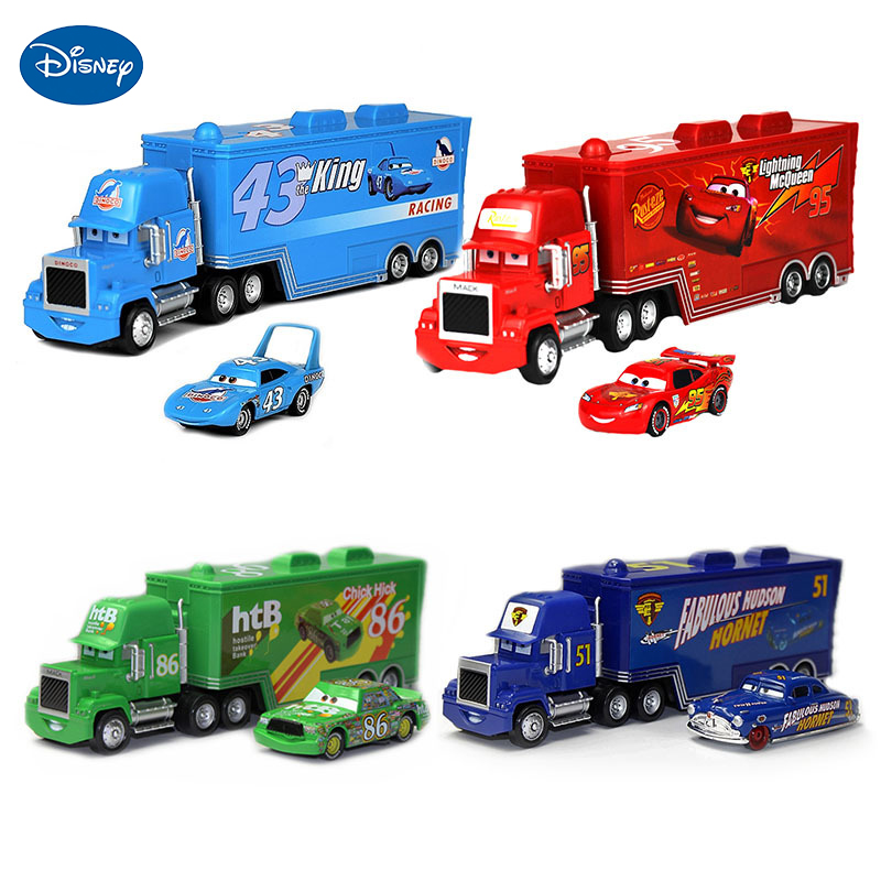 Disney Toys Pixar Cars 3 Lightning Mcqueen Container truck Racing Family Collection Flo Diecast Model Car Boy Girl Children Gift