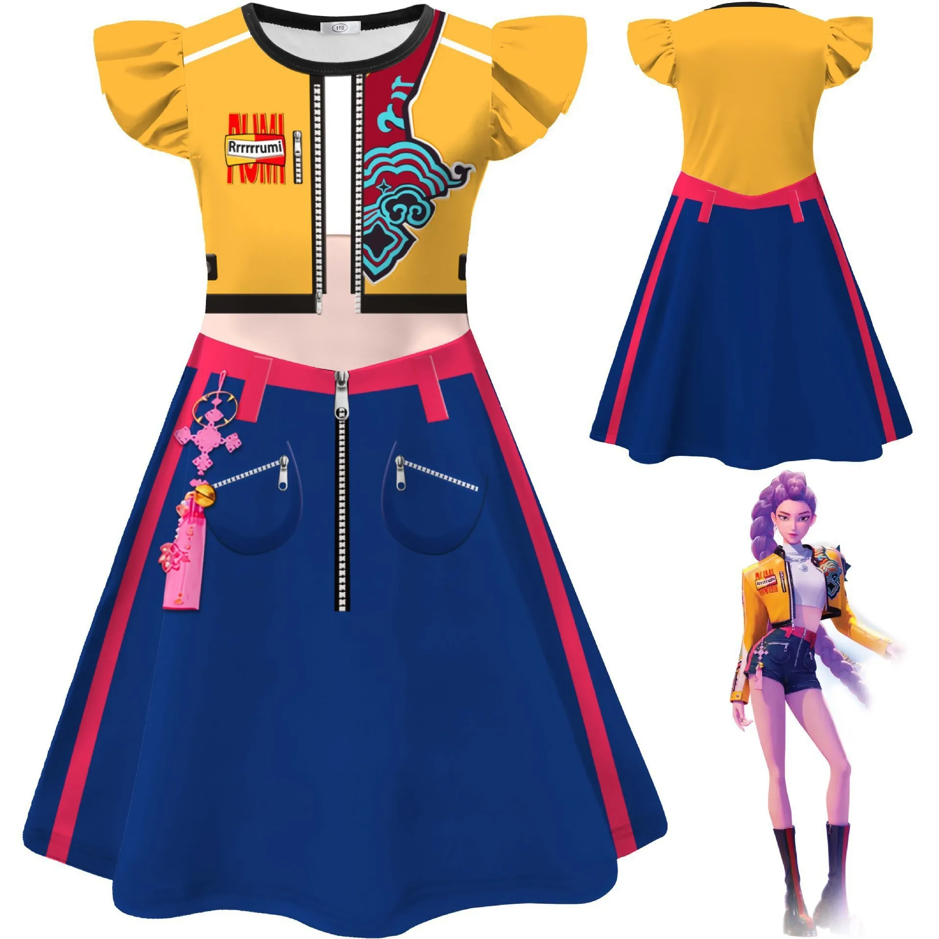 Costume cosplay per ragazze dei cacciatori di demoni Zoey Mira Rumi Abiti cosplay per Halloween Abito da spiaggia K-Pop per ragazze Costumi KPOP