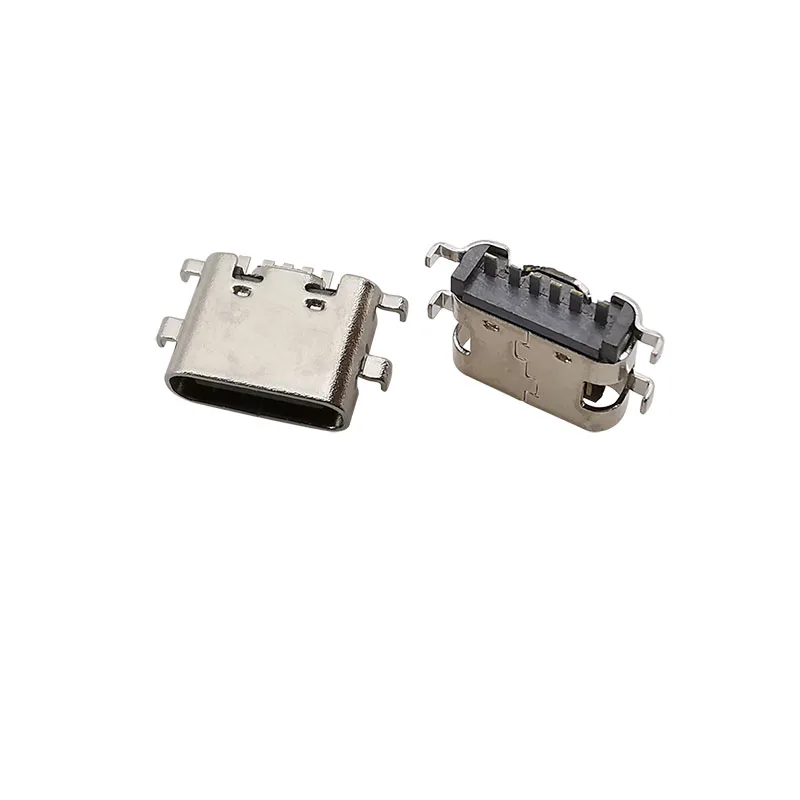 Conector USB tipo C hembra, puerto de carga Jack de 2/6/16 pines, enchufe tipo C, soldadura PCB SMD SMT, adaptador tipo C de reparación DIY, 10 Uds.