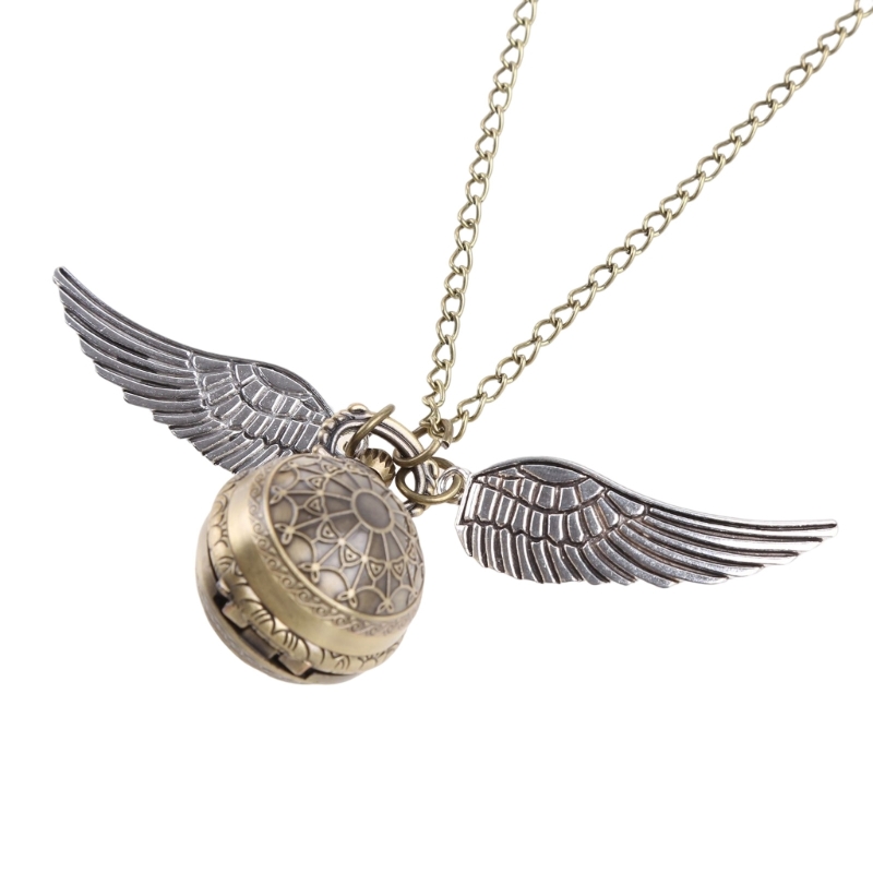 Vintage Retro Đồng Màu Mặt Dây Chuyền Vòng Cổ Dây Chuyền Thạch Anh Phong Cách Khoa Học Viễn Tưởng Đồng Hồ Bỏ Túi