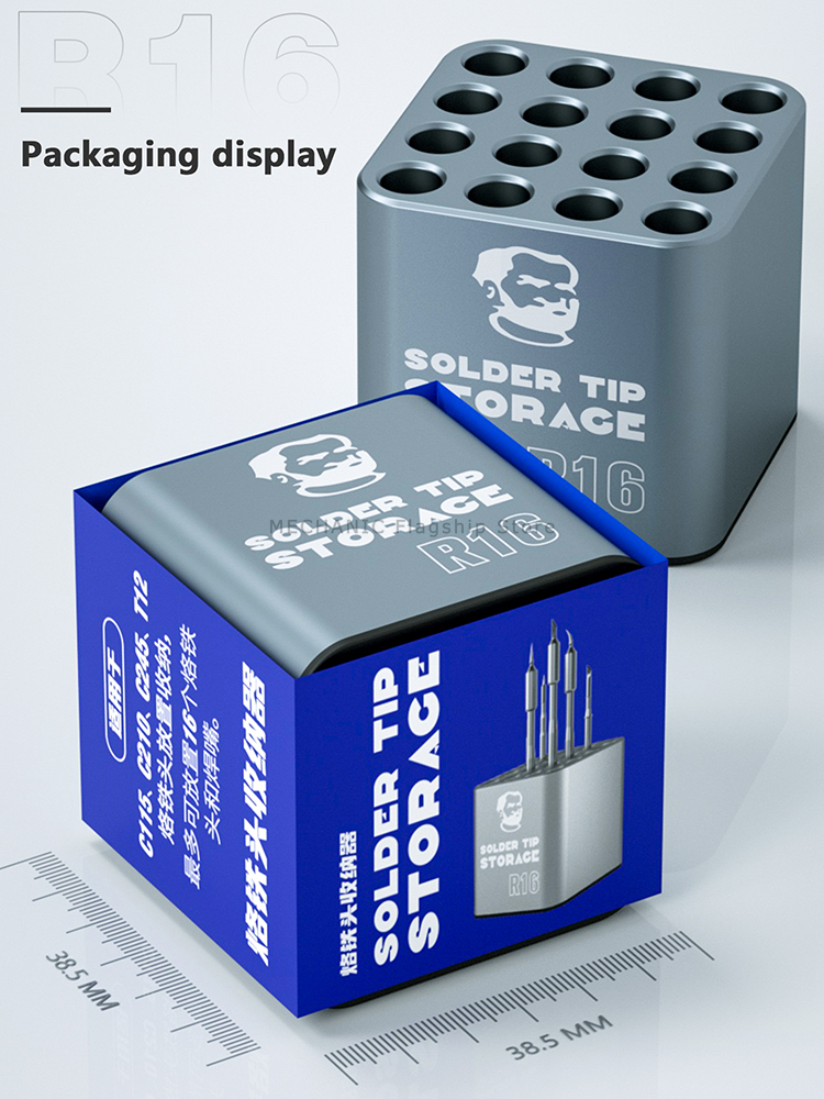 Solder Tip Storage MECHANIC R16 Multi-storage 16 Hole Position for C115 C112 C245 T12 Soldering Iron Tips Organizer Holds Up