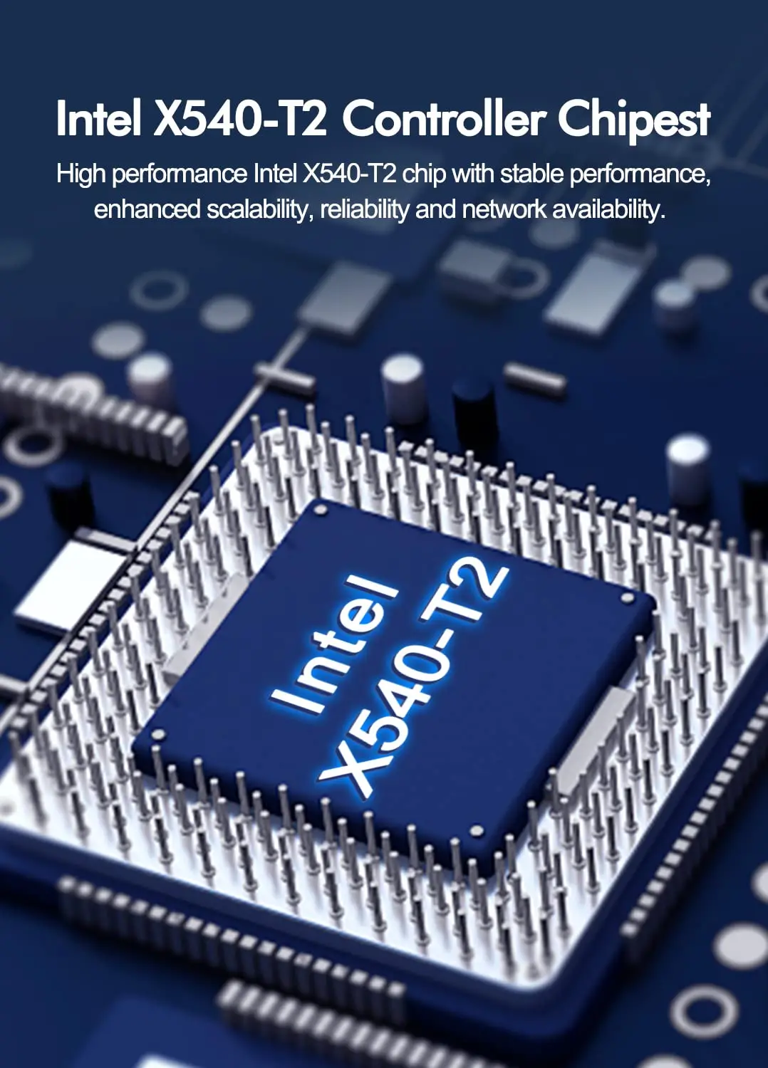X540-T2 Intel Чипсет PCIe x8 Двойной медный порт RJ45 10 Гбит/с Сетевая карта Ethernet PCIE-X8 X16
