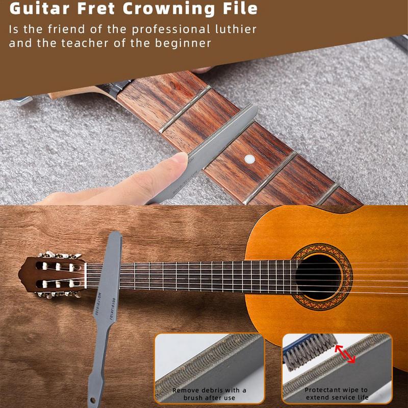 Lima de traste de guitarra, lima de traste para moler, lima de coronación, herramienta Luthier, herramienta de nivelación de traste de doble cara, herramientas de traste de guitarra
