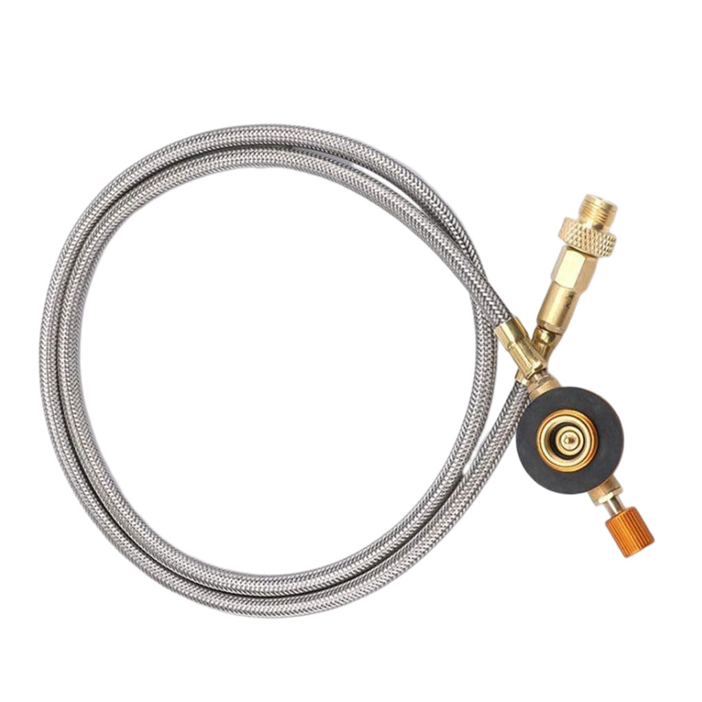 Kompor Kemah pelepasan cepat portabel, selang ekstensi, kompor Kemah, perlengkapan luar ruangan, Adapter pembakar bertahan hidup Picnicking, selang ekstensi, kompor Kemah cepat portabel