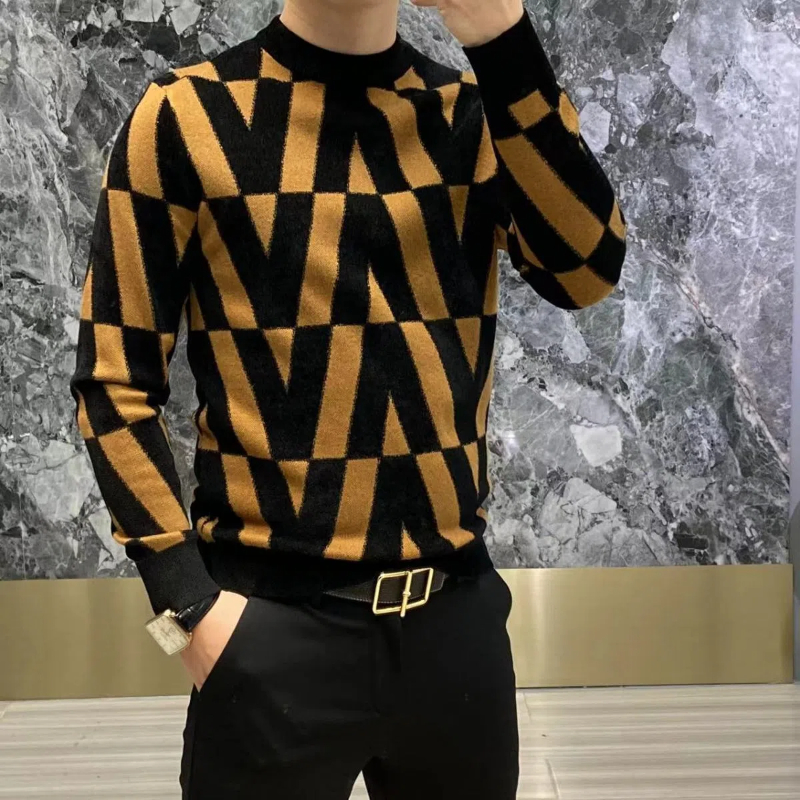 Nueva camisa básica de manga larga con cuello redondo para hombre, sudadera con capucha fresca y moderna con patrones estampados para el calor