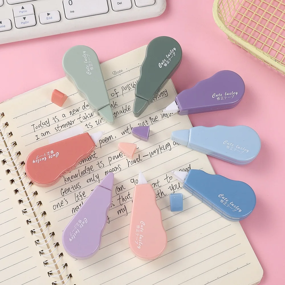 6Pcs Correction Tape Set Kawaii Pastel Color Roller No Mess Easy to Use Mini Cute Stationery for Students School Office Supplies