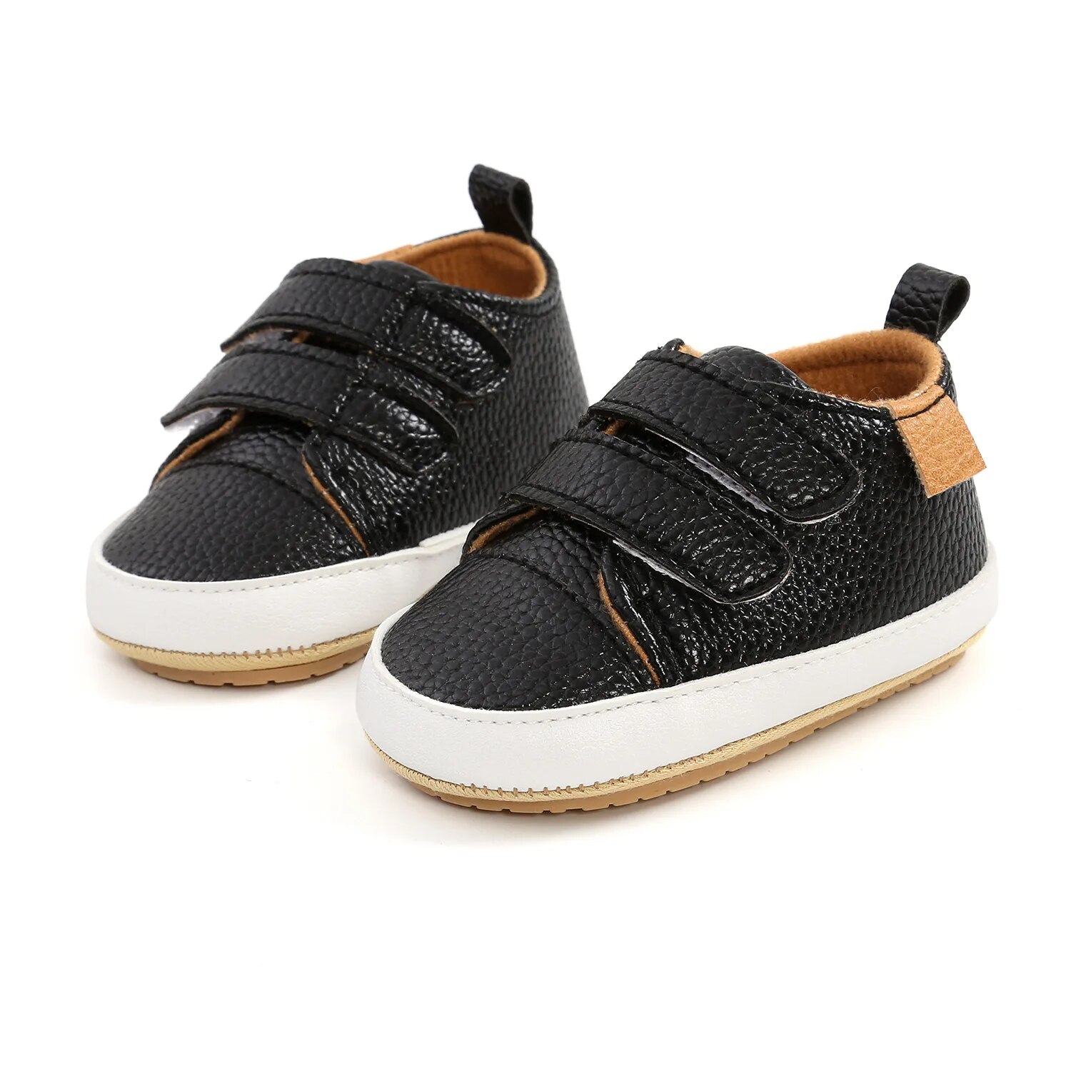 Sapatos de sola macia casual antiderrapante de couro PU para bebê, sapatos de caminhada para crianças infantis, menino e menina, 0 a 18 meses