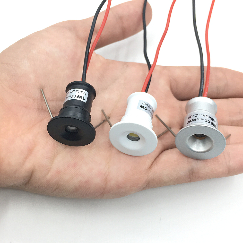 Mini luces LED empotrables de techo de 12V, foco regulable de 1W, escaparate blanco y negro, dormitorio, fiesta, KTV, DJ, focos para escaleras DIY