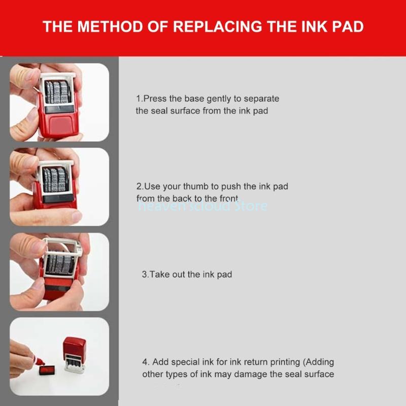 Y88B Engelse datumstempel Rubber stempel Lijn Dater Number Stempel Rubber datum Stempel Bedrijfszegel voor Scrapbooking