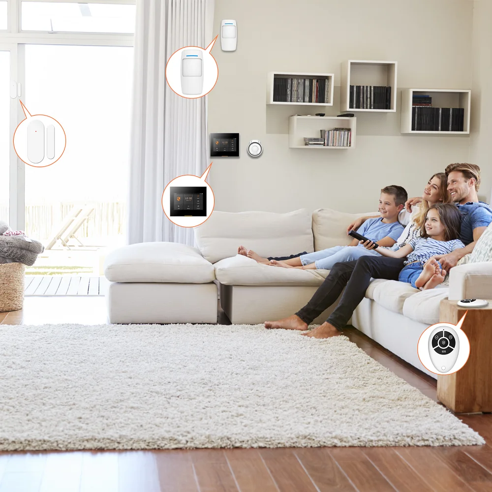 Staniot 433MHz Wifi Không Dây 4G Nhà Thông Minh Hệ Thống Báo Động Bộ Dụng Cụ Dùng Cho Nhà Để Xe Và Khu Dân Cư Hỗ Trợ Tuya Và samrtlife Ứng Dụng