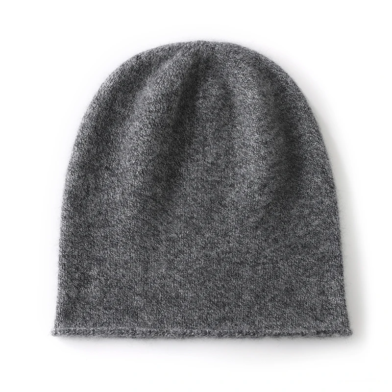 Gorros de Cachemira Unisex para hombre y mujer, gorros de cobertura tejidos de Cachemira de Color sólido, informales, para exteriores, invierno, 2024, 100