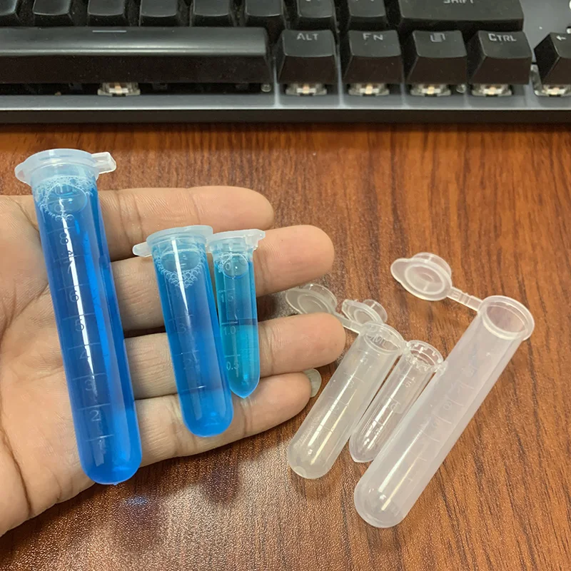 10 Chiếc 2ML/5ML/10ML Phòng Thí Nghiệm Tiếp Liệu Mẫu Trong Suốt Nhựa Vi Ly Tâm Ống Ống Nghiệm kẹp Phòng Thí Nghiệm Hộp Đựng Nắp