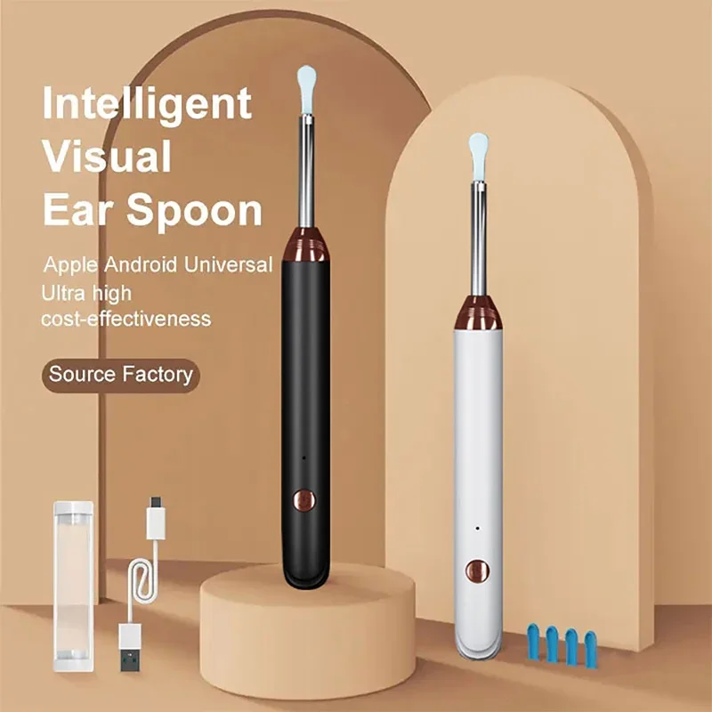 Inteligentny wizualny czyścik do uszu 1296P, patyczki do uszu, otoskop, ładowanie USB-C, endoskop, narzędzie do usuwania woskowiny, kamera do czyszczenia uszu, opieka zdrowotna