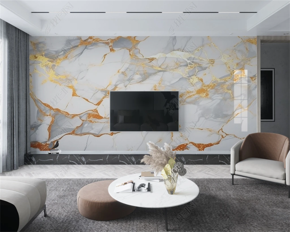 Beibehang papel de parede カスタマイズされたモダンなテレビの背景、新しい大理石パターン、ハイエンドセンスのウォールステッカーリビングルームの壁紙