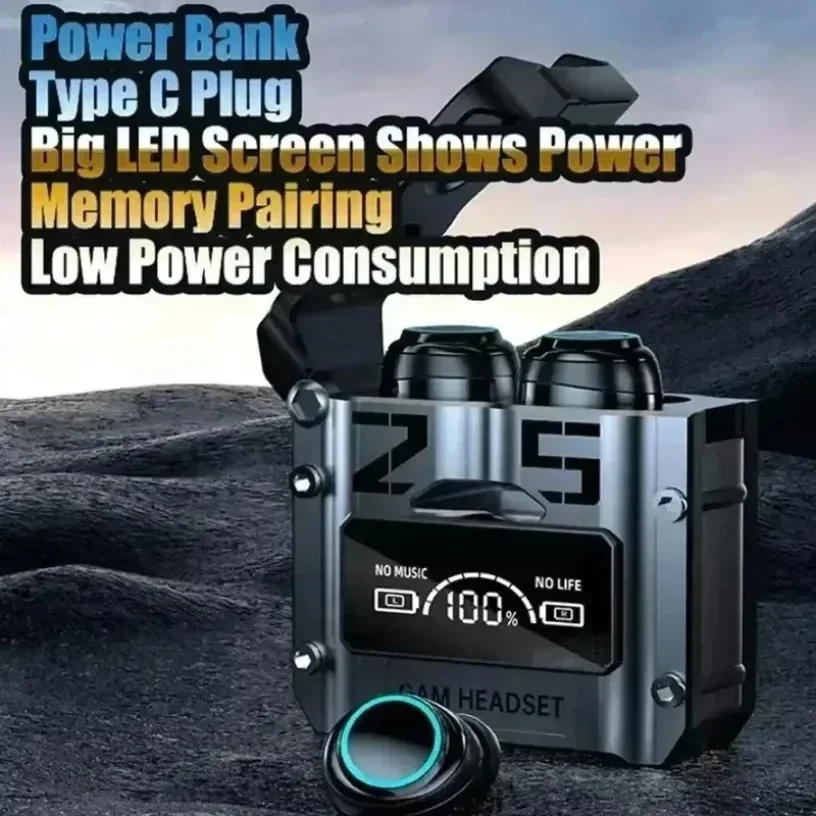 M25 Wireless Noise Reduction HQ High Quality TWS Earphone M25 In-ear Type-C LED Display Recharge Earphone Headphone