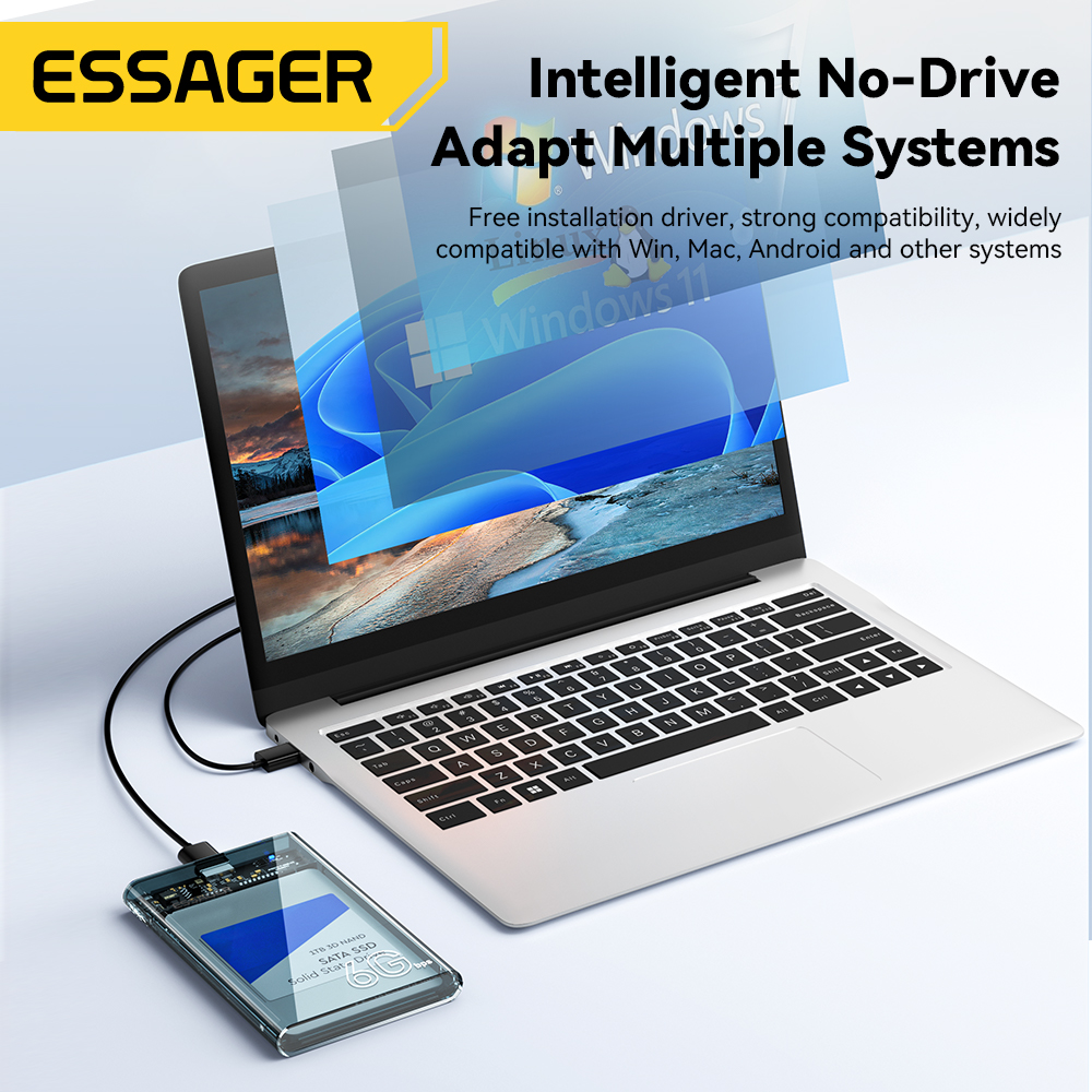 Essager 2.5 polegada caixa sata usb 3.0 hdd gabinete casos de disco rígido móvel para ssd 2.5 polegada sata gabinete de armazenamento caso de disco rígido
