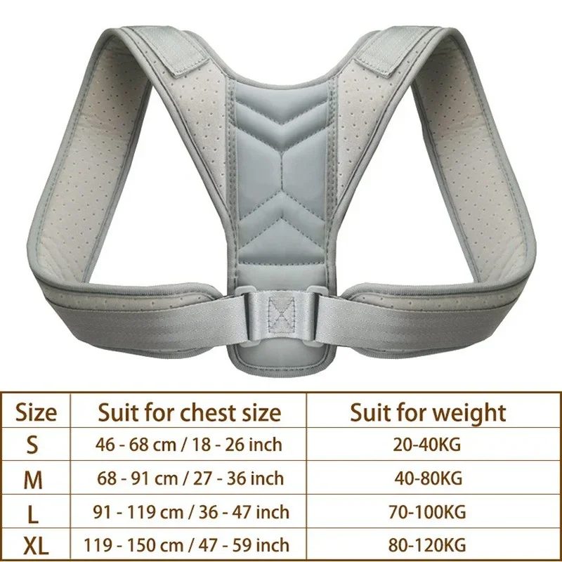 Corrector de postura de espalda y hombros, cinturón ajustable, soporte para clavícula y columna vertebral, remodela tu cuerpo, hogar, oficina, deporte, soporte superior para el cuello