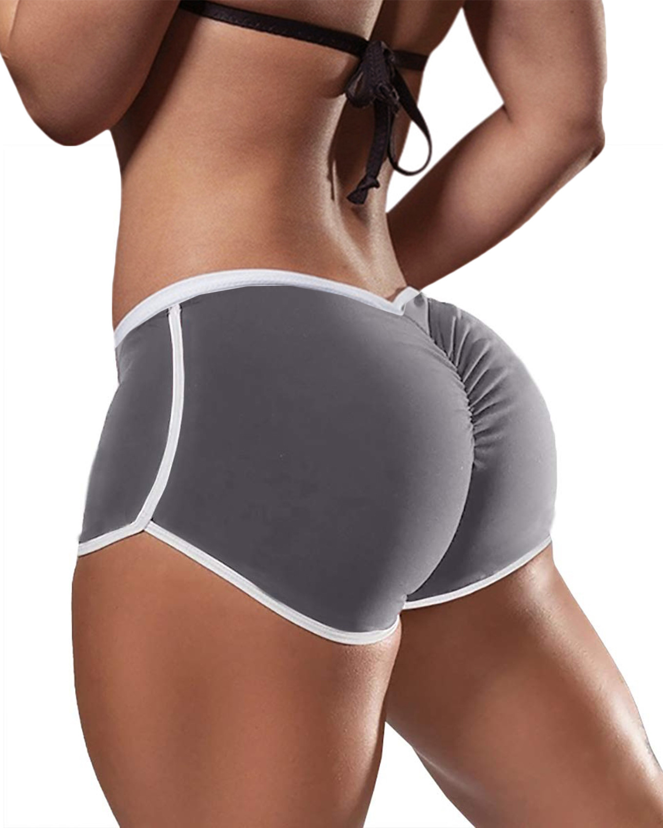 Pantalones cortos deportivos de cintura baja para mujer, pantalones cortos con diseño de pliegue elástico, pantalones cortos sexis de entrenamiento para gimnasio para mujer, Mini pantalones cortos ajustados para Fitness