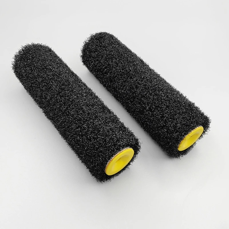 Escova de rolo de fibra preta de 9 polegadas para aplicação de massa, textura de arte de parede - ferramenta DIY de decoração de casa, 9 polegadas, preta, escova de fibra, rolo,