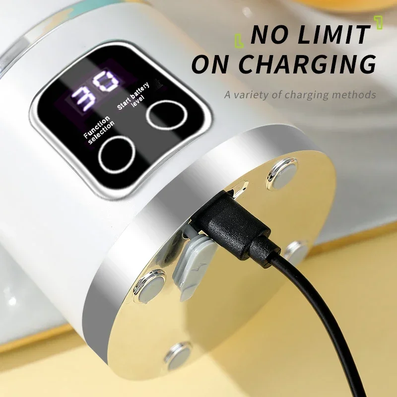 licuadora portátil Nuevo exprimidor eléctrico portátil, 450ml, 8 cuchillas, máquina exprimidora de viaje, batidos recargables, licuadoras, taza extractora de jugo fresco