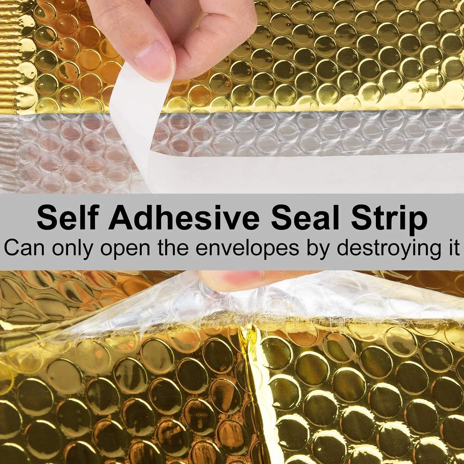 ซองจดหมายฟองสีทองแพ็ค50ชิ้นซองจดหมายแบบมีตัวซีลด้วยตนเองสีชมพูฟองโพลีบับเบิ้ลแพ็คเลเซอร์สำหรับใส่หนังสือ