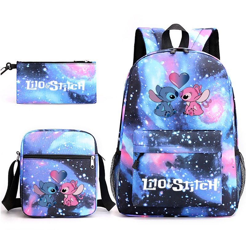 Disney Plecak sportowy Lilo & Stitch Plecak dziecięcy Cartoon Stitch Print Piórnik Chłopiec Dziewczynka Torba na ramię Torby szkolne dla dzieci