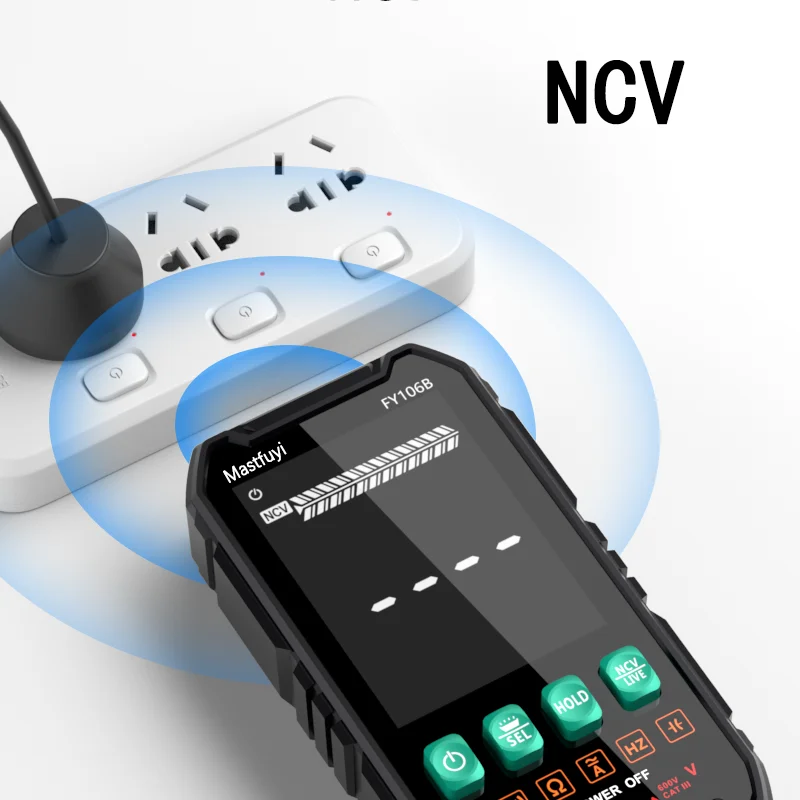MASTFUYI デジタルマルチメータ AC DC NCV スマートテスターマルチメトロオーム電圧計オートレンジ 600V プロの電気技師テスター