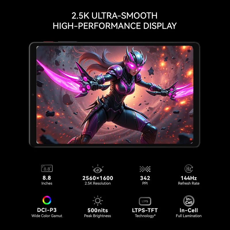 ALLDOCUBE iPlay 70 mini Ultra Gaming Tablet 8,8'' 2,5K 144Hz Snapdragon 7+Gen3 20GB(12+8 Virtual)RAM 256GB ROM 7300mAh Android14