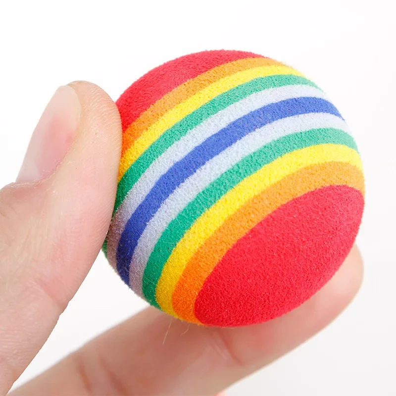 10PCS Rainbow Cat ของเล่น Interactive แมวสุนัขเล่น Chewing Rattle Scratch Ball การฝึกอบรมลูกสัตว์เลี้ยงของเล่นอุปกรณ์