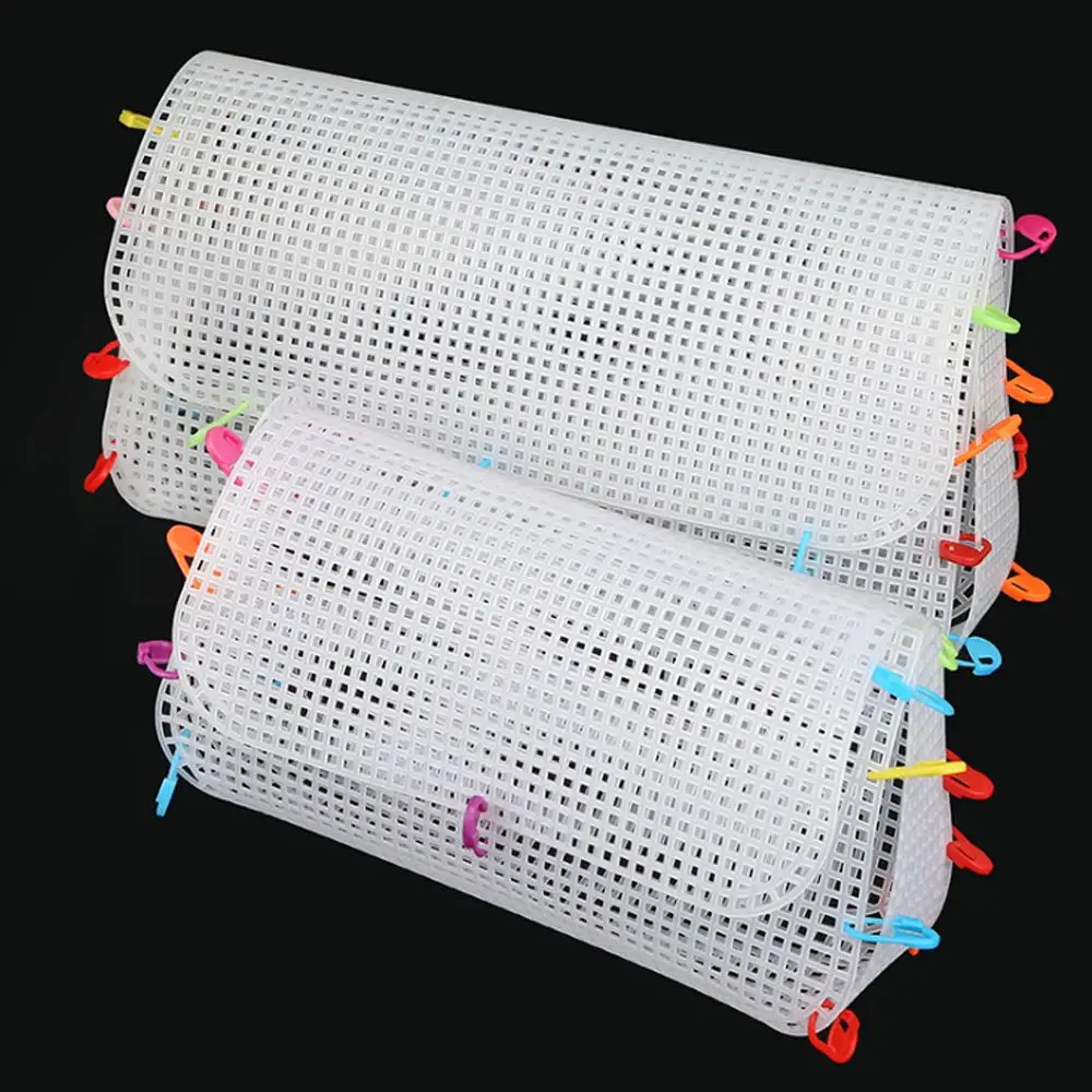 ทอผ้าตาข่ายพลาสติกสำหรับกระเป๋าทำ DIY กระเป๋าทำมือวัสดุทอสำหรับเย็บกระเป๋าตะขอทำจากพลาสติก