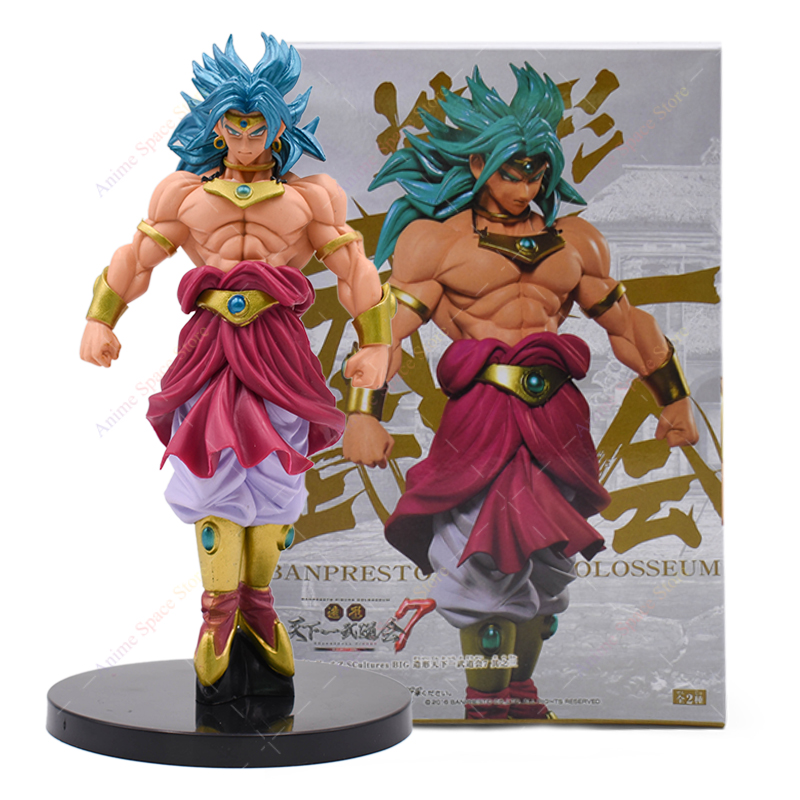 20 ซม.Dragon Ball รูป Broli Super Saiyan ยืนท่าทางผมสีฟ้าคอลเลกชันของเล่น PVC Action ตุ๊กตาสําหรับเด็ก Xmas ของขวัญ