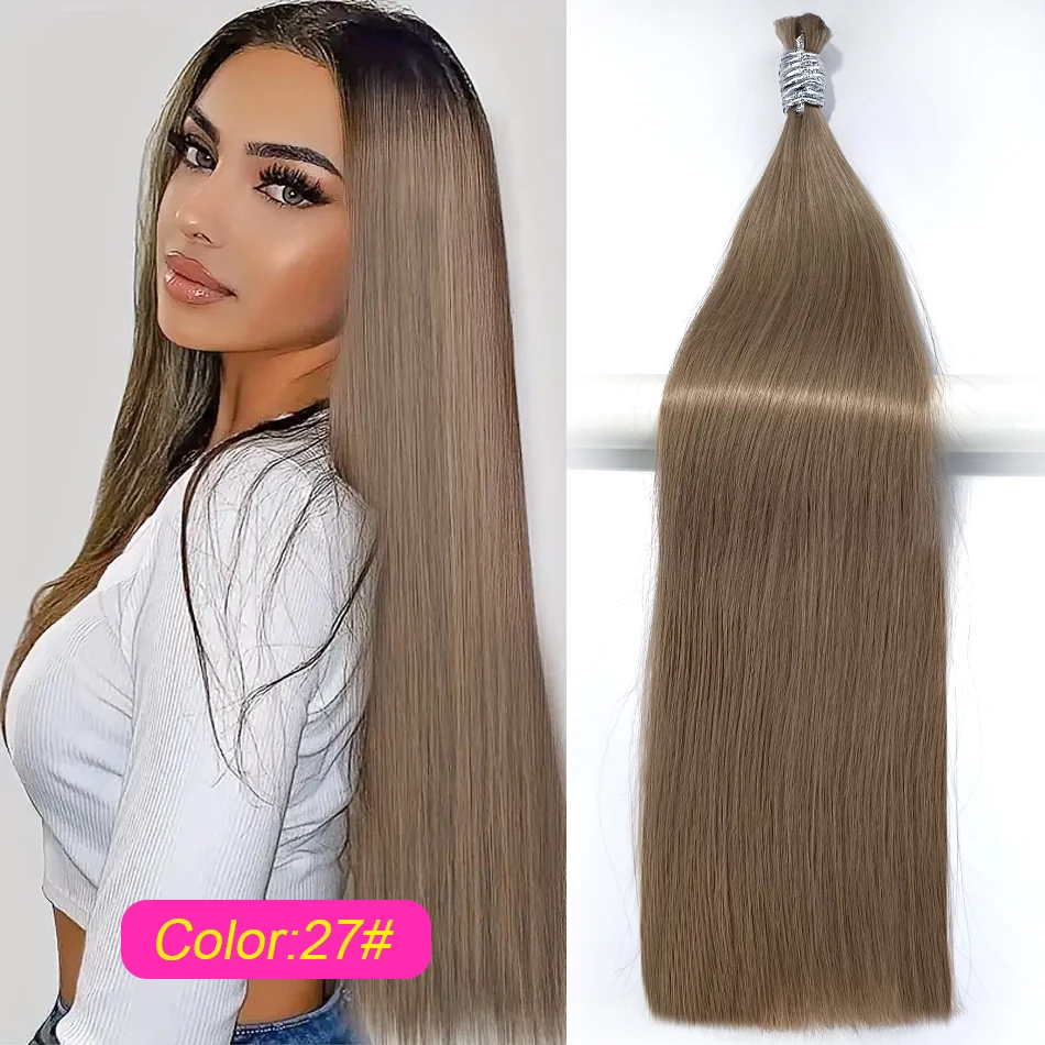กลุ่มเส้นผมมนุษย์ 27 #   สีสําหรับถักเปียไม่มีผ้าเวียดนามผมเวอร์จินเรมี่ตรงสีน้ําตาลอ่อนต่อผมธรรมชาติขายส่ง