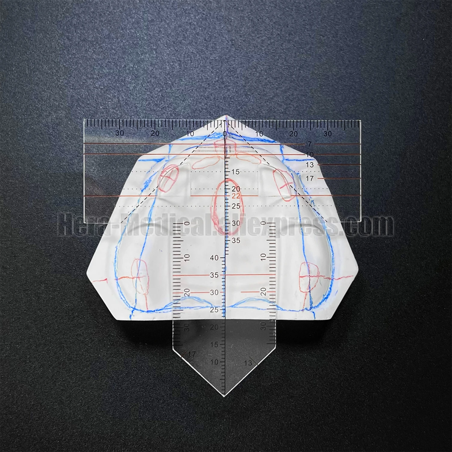 Multifunctional Dental Denture Ruler T-Shape Drawing & Alignment Orthodontic Symmetry Examination Tool for Prosthetics
