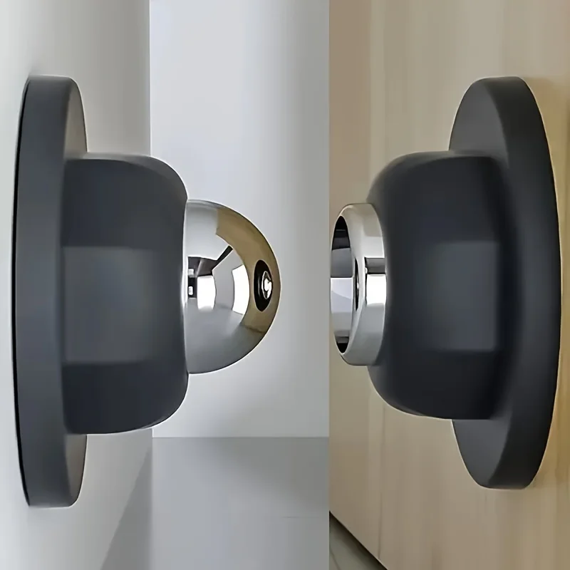 สแตนเลสประตูแม่เหล็กผู้ถือประตู Anti Collision Windproof Strong Mute Doorstop ฟรี-Punch ประตูดูดใหม่