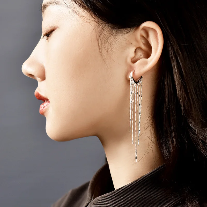 Nueva moda, pendientes de aro de corazón de Plata de Ley 925 para mujer, pendientes con iniciales de plata auténtica