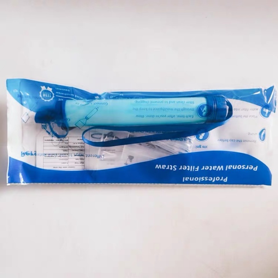 Notfall-Wasserfilter für Outdoor-Camping, Notfallfiltration im Freien, direktes Trinken, individueller Wasserreiniger, Steriliza